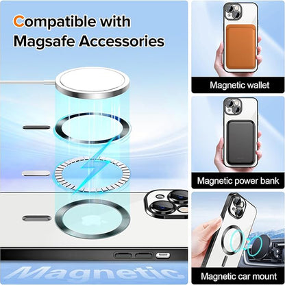 MagSafe Case for Apple iPhone 16 Plus, Techsuit, Luxury Crystal, Gold
