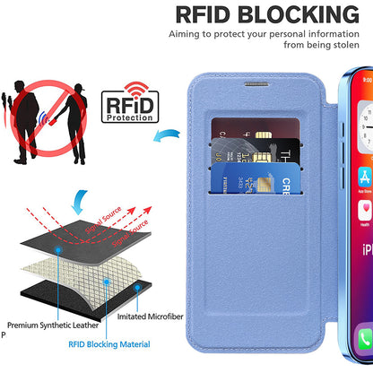 MagSafe Case for Apple iPhone 16 Plus, Techsuit, SmartMag Book, Blue