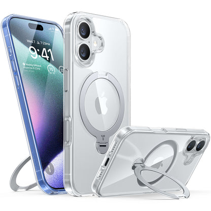 MagSafe Case for Apple iPhone 16 Plus, Torras, Ostand Spin, Transparent