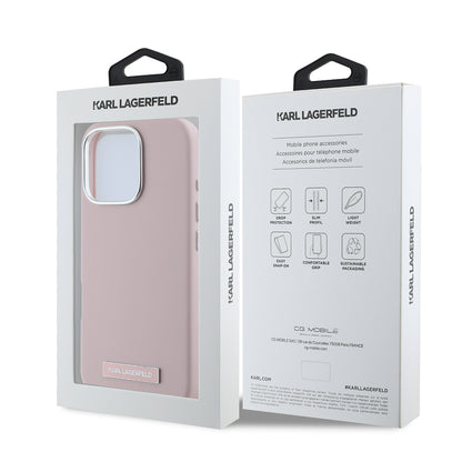MagSafe Case for Apple iPhone 16 Pro, Karl Lagerfeld, FW Metal Plate, Pink