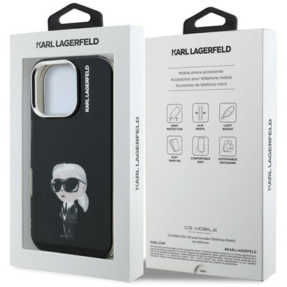 MagSafe Case for Apple iPhone 16 Pro, Karl Lagerfeld, IML Aquarelle Karl Logo, Black