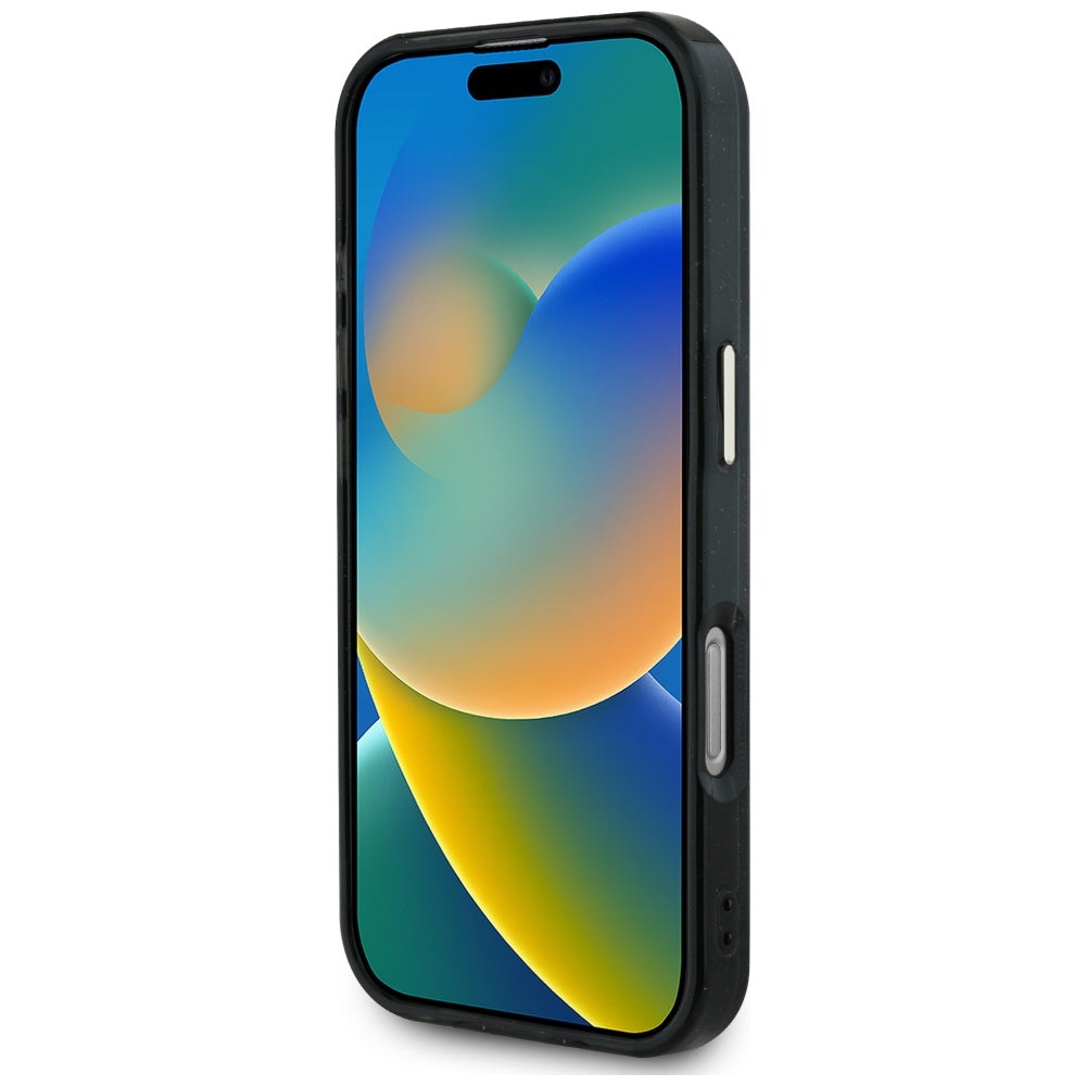 MagSafe Case for Apple iPhone 16 Pro Max, Guess, IML Glitter 4G Circle Triangle, Black