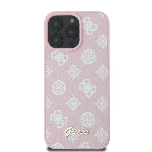 MagSafe Case for Apple iPhone 16 Pro Max, Guess, Peony Script, Pink