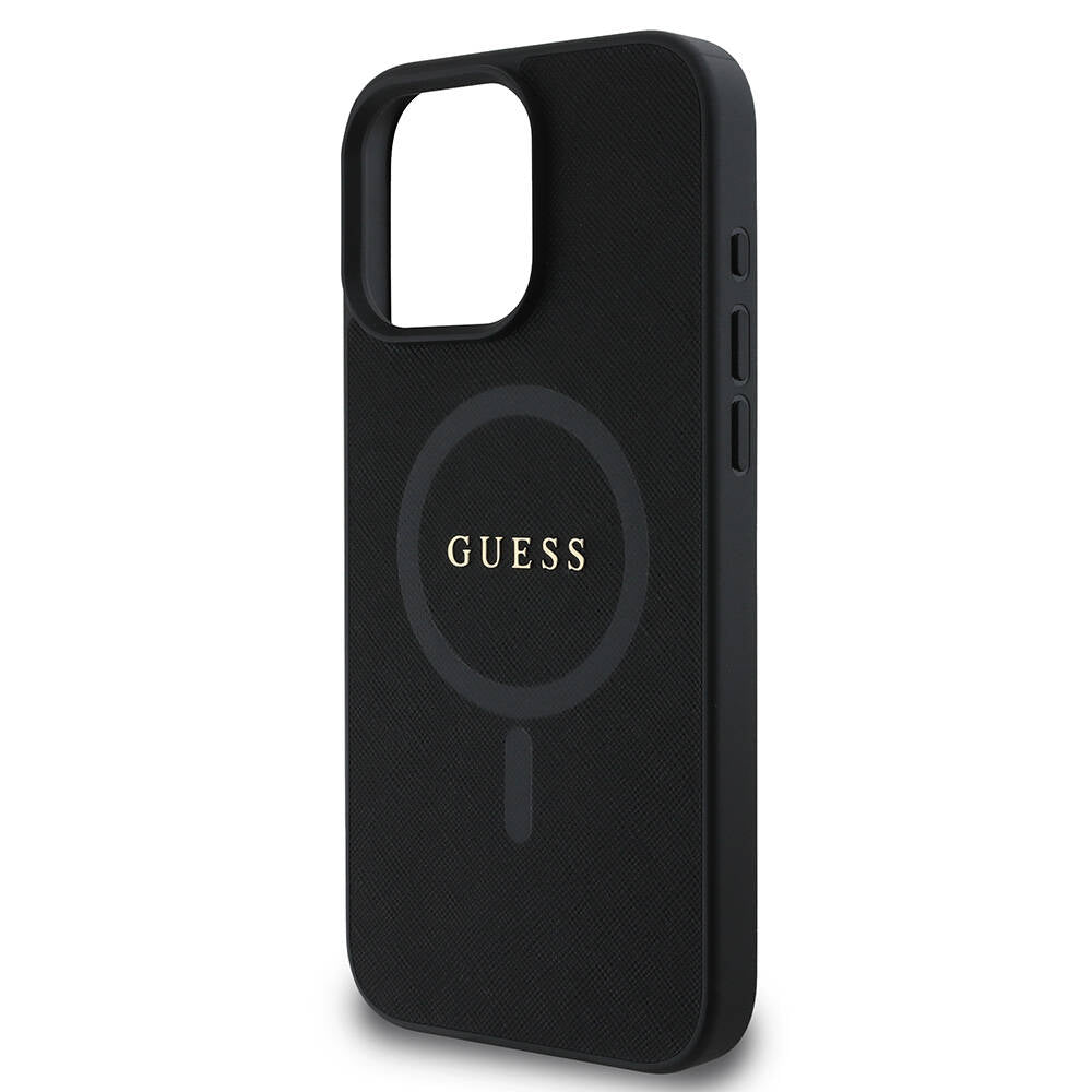 MagSafe Case for Apple iPhone 16 Pro Max, Guess, Saffiano Classic Logo, Black
