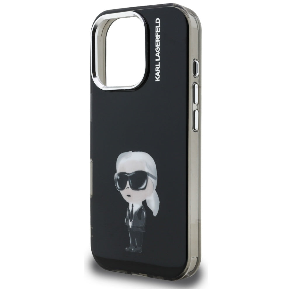 MagSafe Case for Apple iPhone 16 Pro Max, Karl Lagerfeld, IML Aquarelle Karl Logo, Black