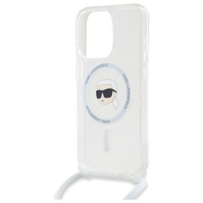 MagSafe Case for Apple iPhone 16 Pro Max, Karl Lagerfeld, IML Crossbody Karl's Head, Transparent