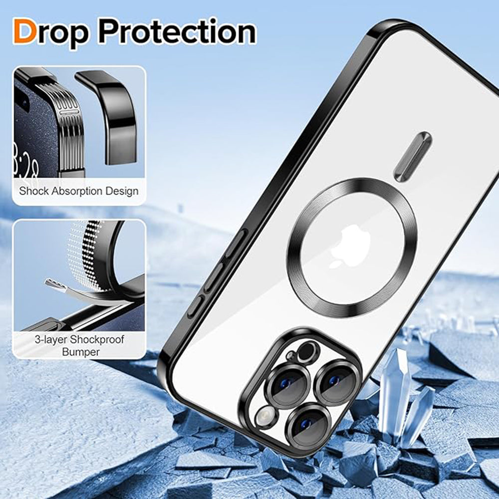 MagSafe Case for Apple iPhone 16 Pro Max, Techsuit, Luxury Crystal, Dark Blue