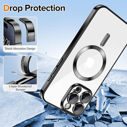 MagSafe Case for Apple iPhone 16 Pro Max, Techsuit, Luxury Crystal, Dark Blue
