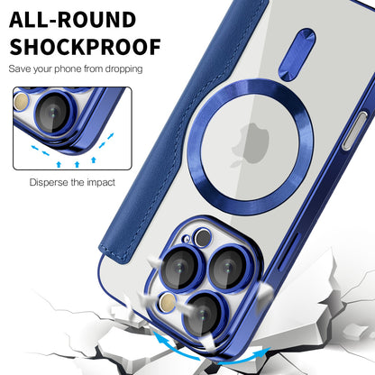 MagSafe Case for Apple iPhone 16 Pro Max, Techsuit, SmartMag Book, Blue