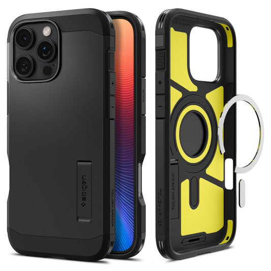 MagSafe Case for Apple iPhone 16 Pro, Spigen, Tough Armor, Black ACS08146