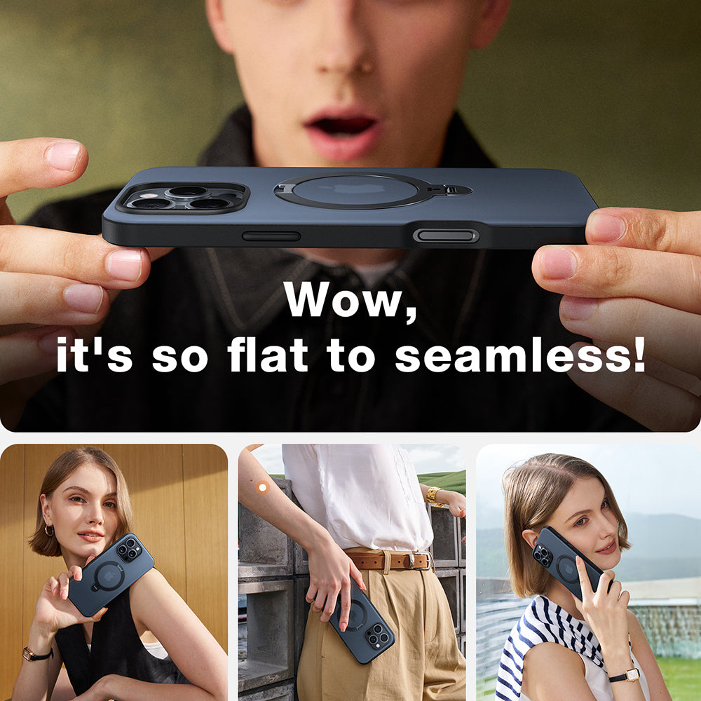 MagSafe Case for Apple iPhone 16 Pro, Torras, Ostand Spin, Transparent