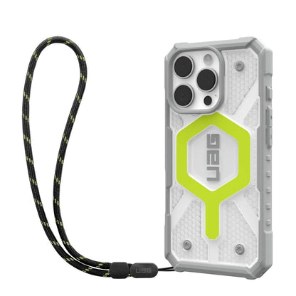 MagSafe Case for Apple iPhone 16 Pro, Urban Armor Gear, Pathfinder Clear with Lanyard, Green