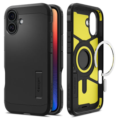 MagSafe Case for Apple iPhone 16, Spigen, Tough Armor, Black ACS08216