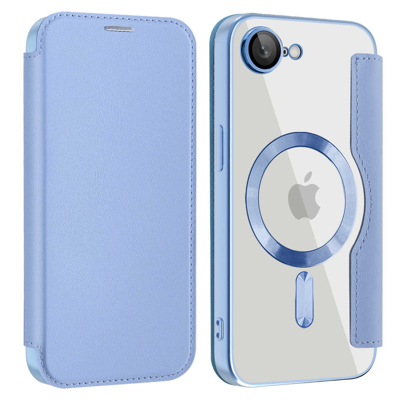 MagSafe Case for Apple iPhone 17e / 16e, Techsuit, SmartMag Book, Blue