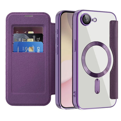 MagSafe Case for Apple iPhone 17e / 16e, Techsuit, SmartMag Book, Purple