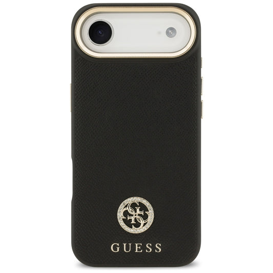 MagSafe Case for Apple iPhone 17 Air, Guess, Grained Strass Logo, Black