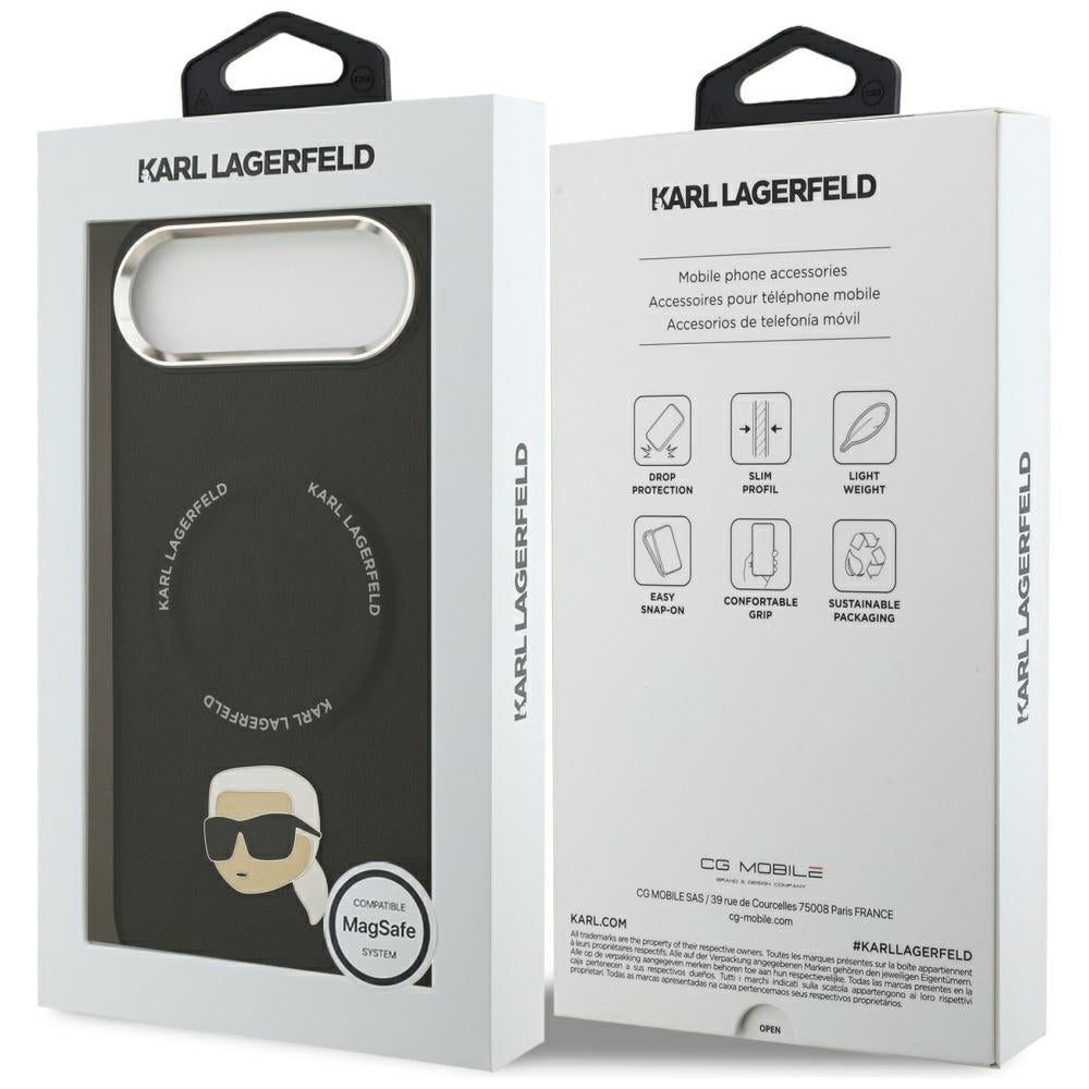 MagSafe Case for Apple iPhone 17 Air, Karl Lagerfeld, Karl Pin, Black