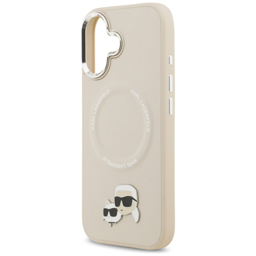 MagSafe Case for Apple iPhone 17, Karl Lagerfeld, Karl & Choupette Pins, Beige