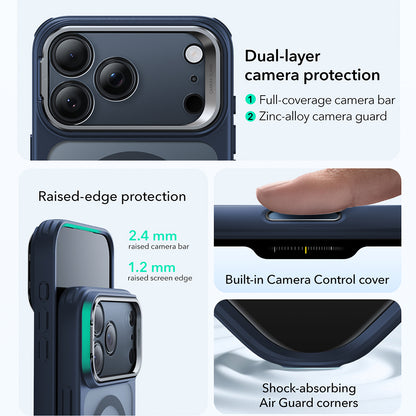 MagSafe Case for Apple iPhone 17 Pro, ESR, Classic Hybrid Kickstand, Satin Blue