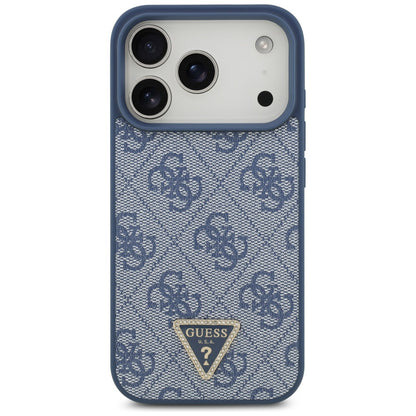 MagSafe Case for Apple iPhone 17 Pro, Guess, 4G Triangle Strass, Blue