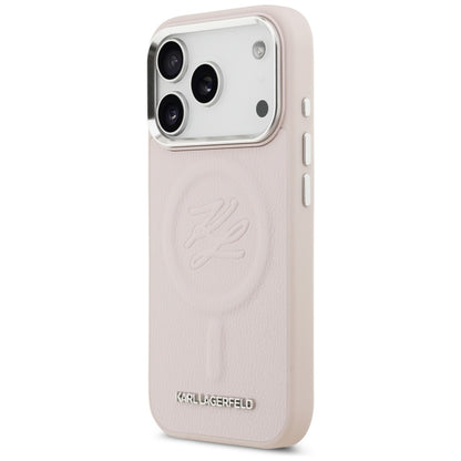 MagSafe Case for Apple iPhone 17 Pro, Karl Lagerfeld, Initial & Metal Logo, Pink