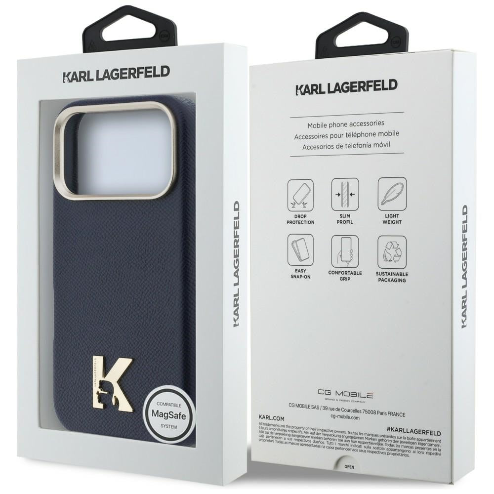 MagSafe Case for Apple iPhone 17 Pro, Karl Lagerfeld, Karl Head Logo, Blue