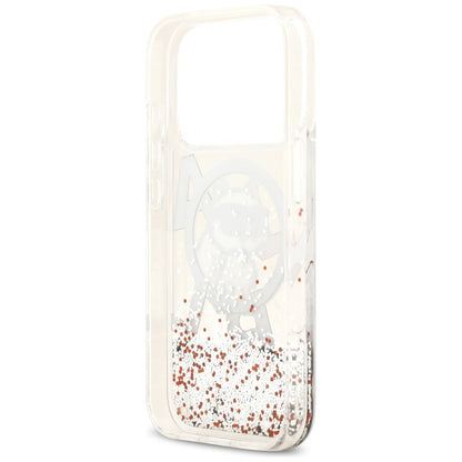 MagSafe Case for Apple iPhone 17 Pro, Karl Lagerfeld, Liquid Glitter Choupette Logo, Transparent