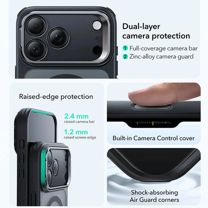 MagSafe Case for Apple iPhone 17 Pro Max, ESR, Classic Hybrid Kickstand, Satin Black