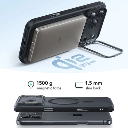 MagSafe Case for Apple iPhone 17 Pro Max, ESR, Classic Hybrid Kickstand, Satin Black