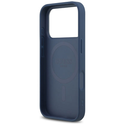 MagSafe Case for Apple iPhone 17 Pro Max, Guess, 4G Triangle Strass, Blue