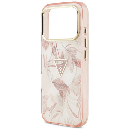 MagSafe Case for Apple iPhone 17 Pro Max, Guess, Jungle Tonal Triangle, Pink