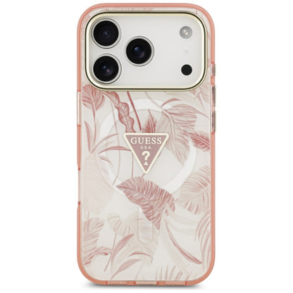 MagSafe Case for Apple iPhone 17 Pro Max, Guess, Jungle Tonal Triangle, Pink