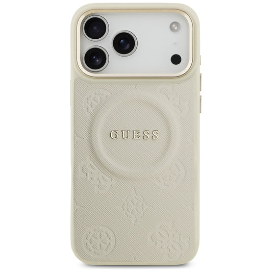 MagSafe Case for Apple iPhone 17 Pro Max, Guess, Peony Hot Stamp, Beige
