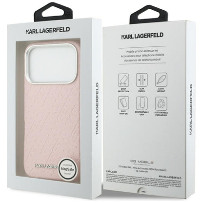 MagSafe Case for Apple iPhone 17 Pro Max, Karl Lagerfeld, FW Stamped Karl, Pink