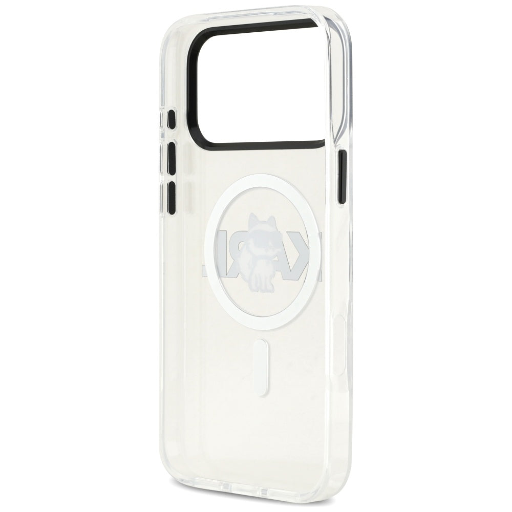 MagSafe Case for Apple iPhone 17 Pro Max, Karl Lagerfeld, IML Sketch Logo Choupette, Transparent