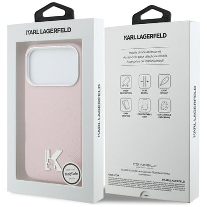 MagSafe Case for Apple iPhone 17 Pro Max, Karl Lagerfeld, Karl Head Logo, Pink