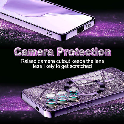 MagSafe Case for Apple iPhone 17 Pro Max, Techsuit, Luxury Glitter, Dark Purple