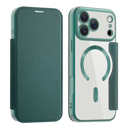 MagSafe Case for Apple iPhone 17 Pro Max, Techsuit, SmartMag Book, Green