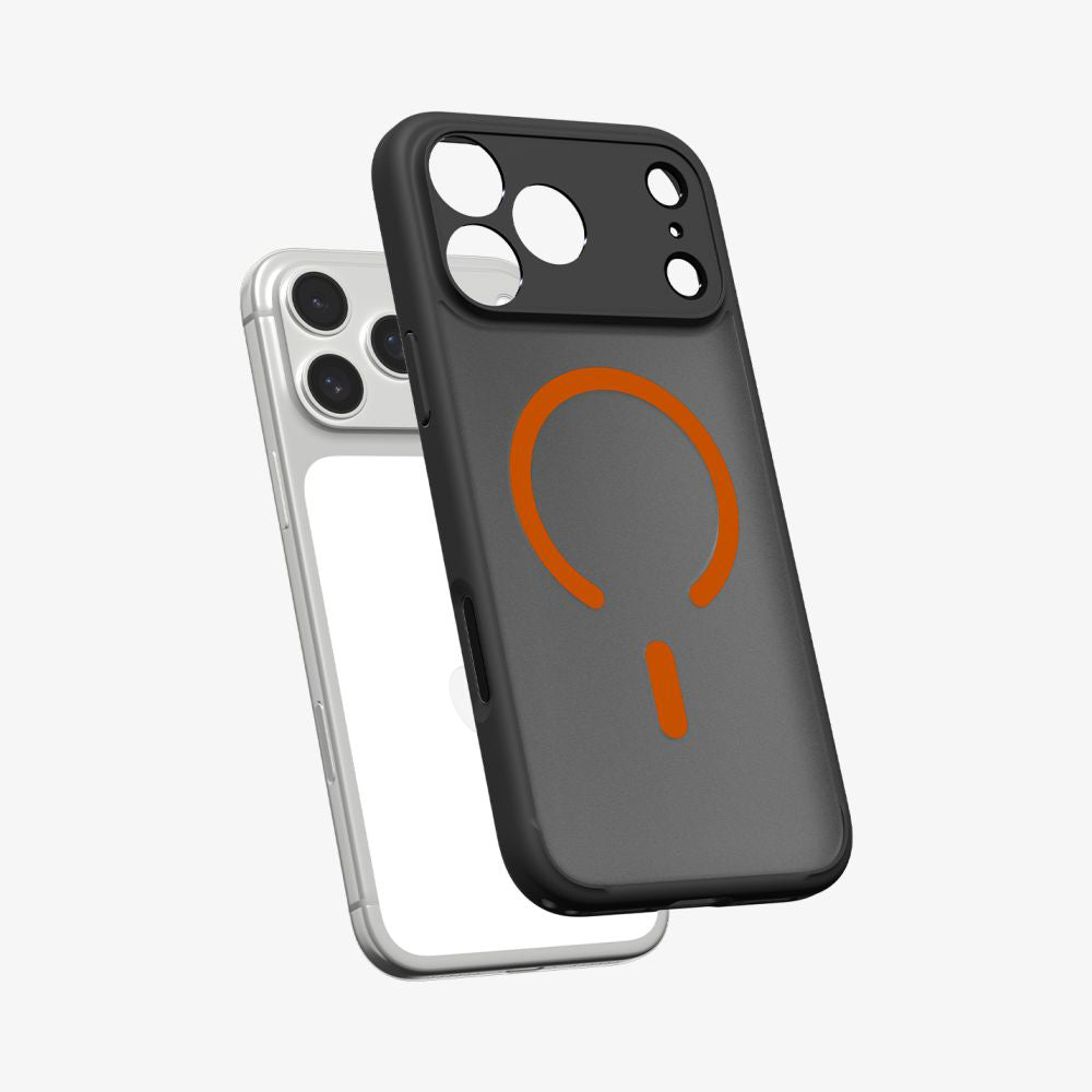MagSafe Case for Apple iPhone 17 Pro, Spigen, Ultra Hybrid, Satin Black Orange ACS10483