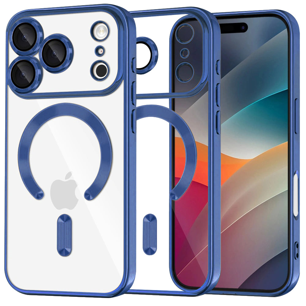 MagSafe Case for Apple iPhone 17 Pro, Techsuit, Luxury Crystal, Blue