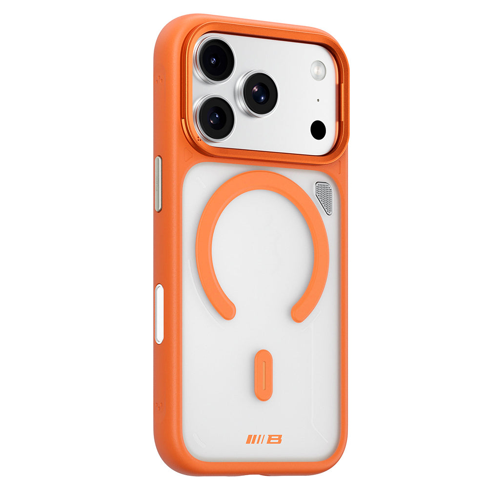 MagSafe Case for Apple iPhone 18 Pro / 17 Pro, Blueo, Heat Dissipation Stand, Satin Transparent Orange