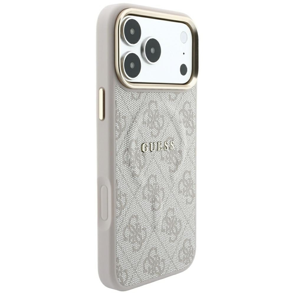 MagSafe Case for Apple iPhone 18 Pro / 17 Pro, Guess, 4G Embossed Ring Classic Logo, Pink
