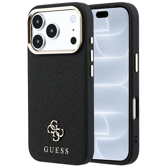 MagSafe Case for Apple iPhone 18 Pro / 17 Pro, Guess, Saffiano Small 4G Classic, Black