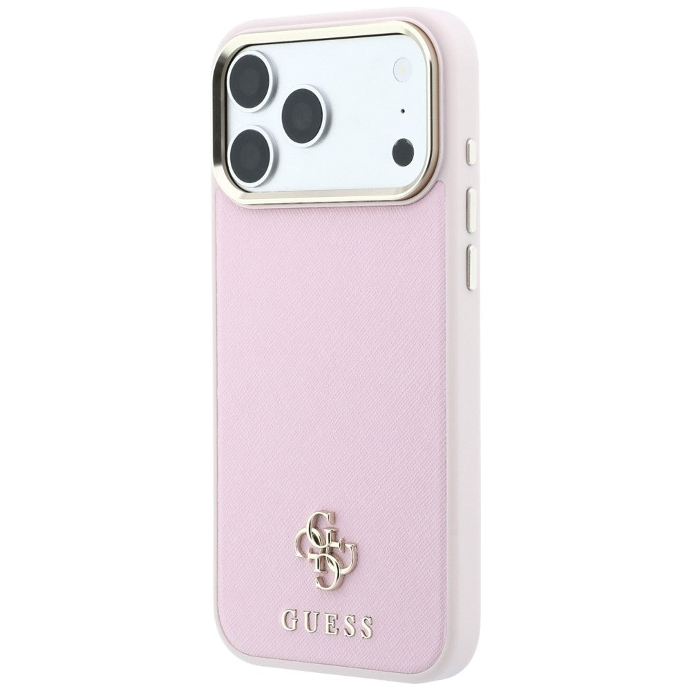 MagSafe Case for Apple iPhone 18 Pro / 17 Pro, Guess, Saffiano Small 4G Classic, Pink