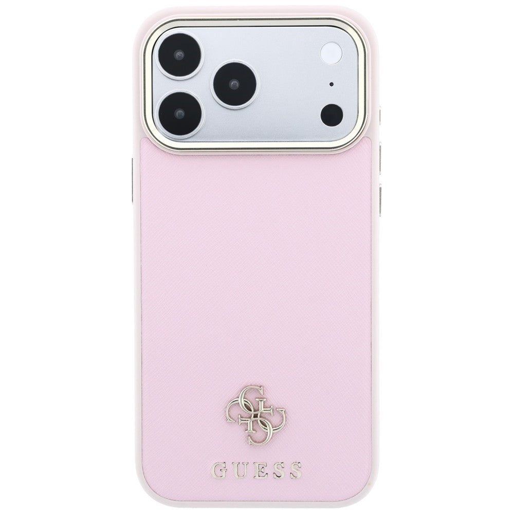 MagSafe Case for Apple iPhone 18 Pro / 17 Pro, Guess, Saffiano Small 4G Classic, Pink