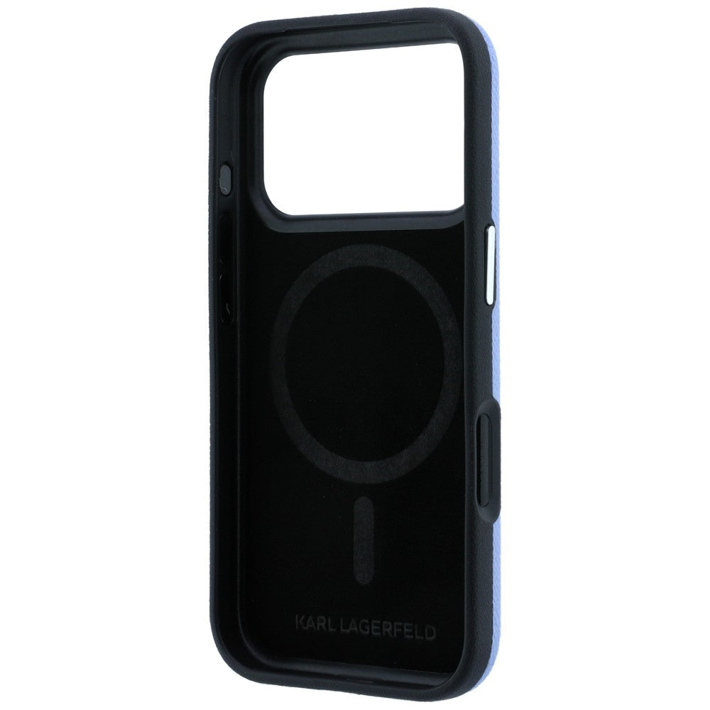 MagSafe Case for Apple iPhone 18 Pro / 17 Pro, Karl Lagerfeld, Grained Choupette Head, Blue