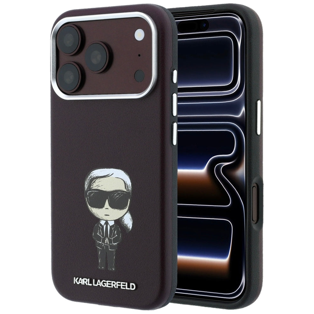 MagSafe Case for Apple iPhone 18 Pro / 17 Pro, Karl Lagerfeld, Ikonik Sketch, Burgundy