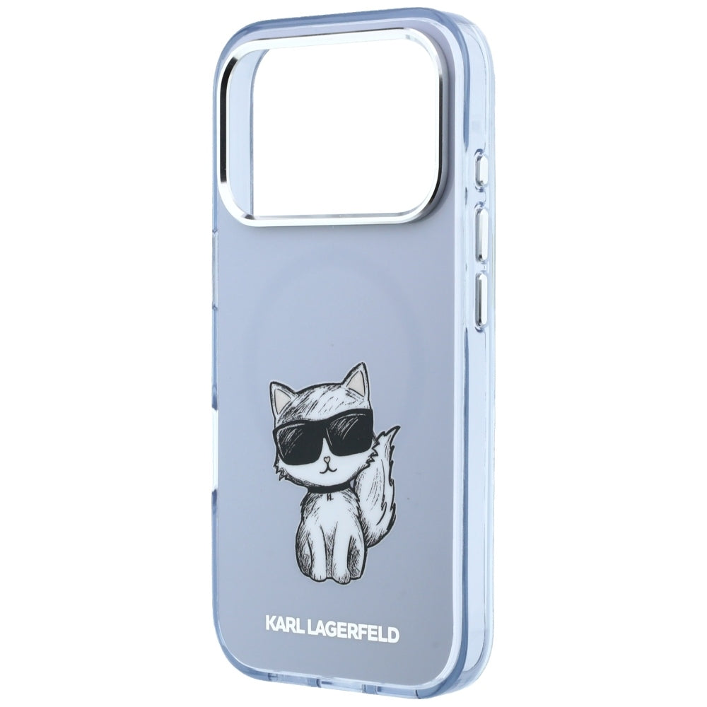 MagSafe Case for Apple iPhone 18 Pro / 17 Pro, Karl Lagerfeld, IML Choupette Body Sketch Print, Blue