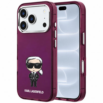 MagSafe Case for Apple iPhone 18 Pro / 17 Pro, Karl Lagerfeld, HC IML Ikonik Sketch Print, Burgundy