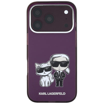 MagSafe Case for Apple iPhone 18 Pro / 17 Pro, Karl Lagerfeld, IML KC Bodies Sketch Print, Burgundy